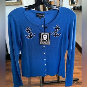 Sourpuss cardigan sweater. New, never worn.